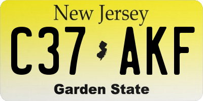 NJ license plate C37AKF