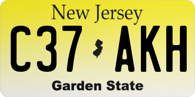 NJ license plate C37AKH