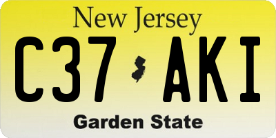 NJ license plate C37AKI
