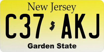 NJ license plate C37AKJ