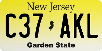 NJ license plate C37AKL