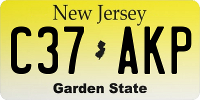 NJ license plate C37AKP