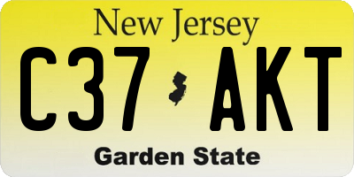 NJ license plate C37AKT