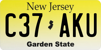 NJ license plate C37AKU
