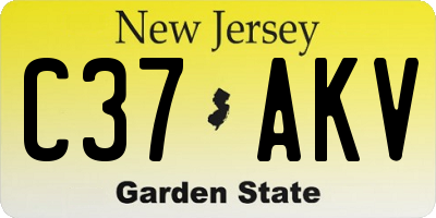 NJ license plate C37AKV