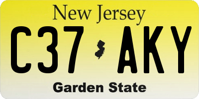 NJ license plate C37AKY