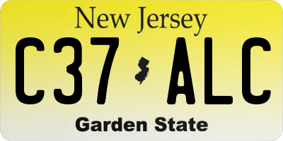 NJ license plate C37ALC