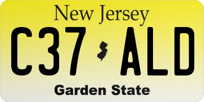 NJ license plate C37ALD
