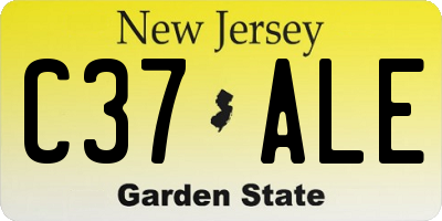 NJ license plate C37ALE