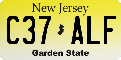 NJ license plate C37ALF
