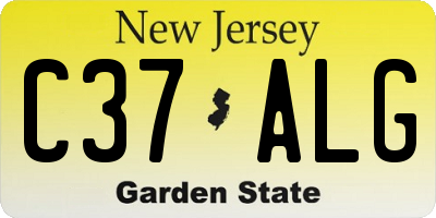 NJ license plate C37ALG