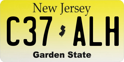 NJ license plate C37ALH