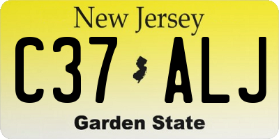 NJ license plate C37ALJ
