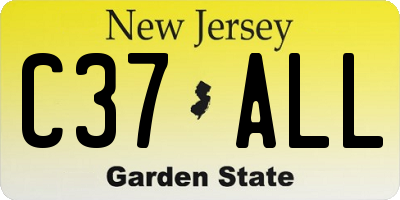 NJ license plate C37ALL