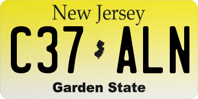 NJ license plate C37ALN