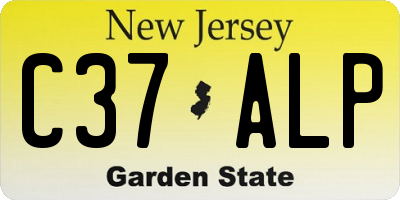 NJ license plate C37ALP