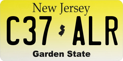 NJ license plate C37ALR