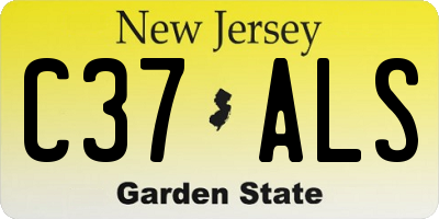 NJ license plate C37ALS
