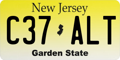 NJ license plate C37ALT