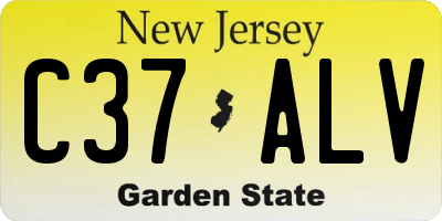 NJ license plate C37ALV