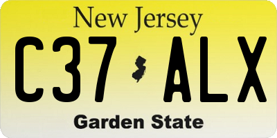 NJ license plate C37ALX