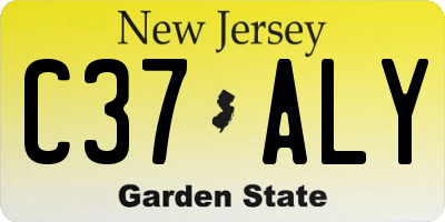 NJ license plate C37ALY
