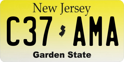 NJ license plate C37AMA
