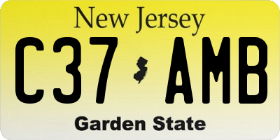 NJ license plate C37AMB