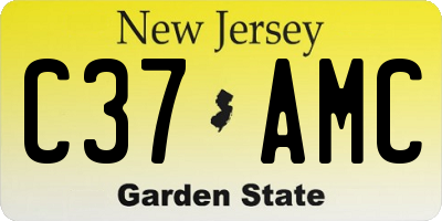 NJ license plate C37AMC