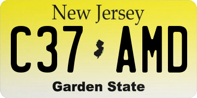 NJ license plate C37AMD