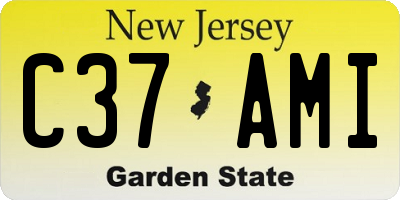 NJ license plate C37AMI