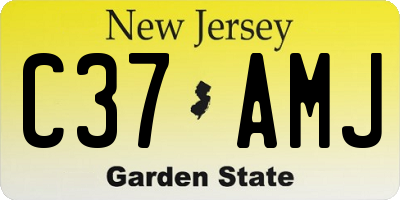 NJ license plate C37AMJ