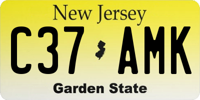 NJ license plate C37AMK