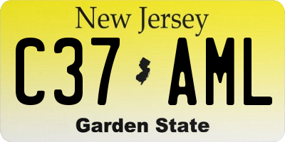 NJ license plate C37AML