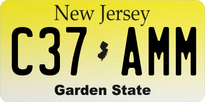 NJ license plate C37AMM
