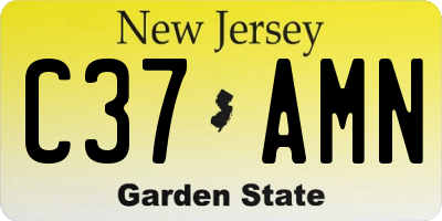NJ license plate C37AMN