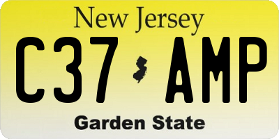 NJ license plate C37AMP