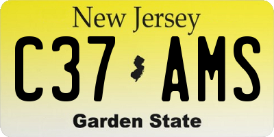 NJ license plate C37AMS