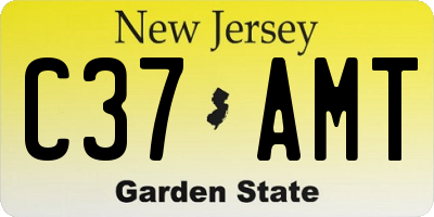 NJ license plate C37AMT