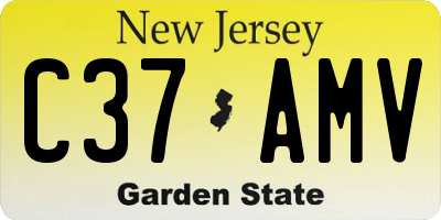 NJ license plate C37AMV