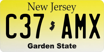 NJ license plate C37AMX