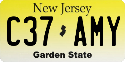 NJ license plate C37AMY