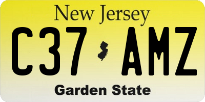 NJ license plate C37AMZ