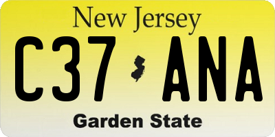 NJ license plate C37ANA