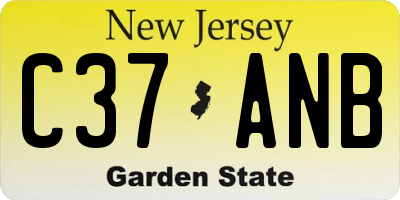 NJ license plate C37ANB