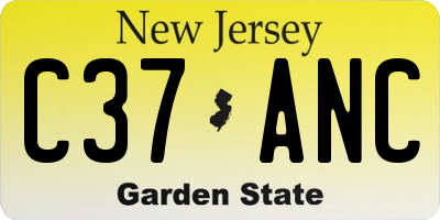 NJ license plate C37ANC