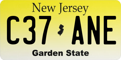 NJ license plate C37ANE