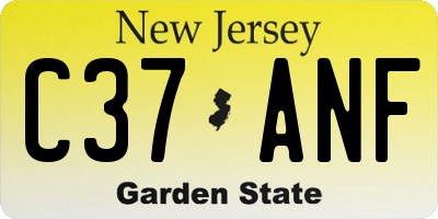 NJ license plate C37ANF