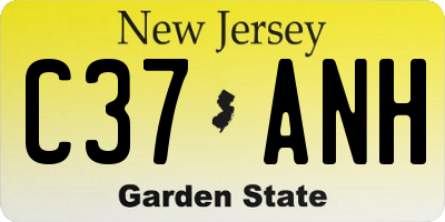 NJ license plate C37ANH