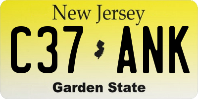 NJ license plate C37ANK